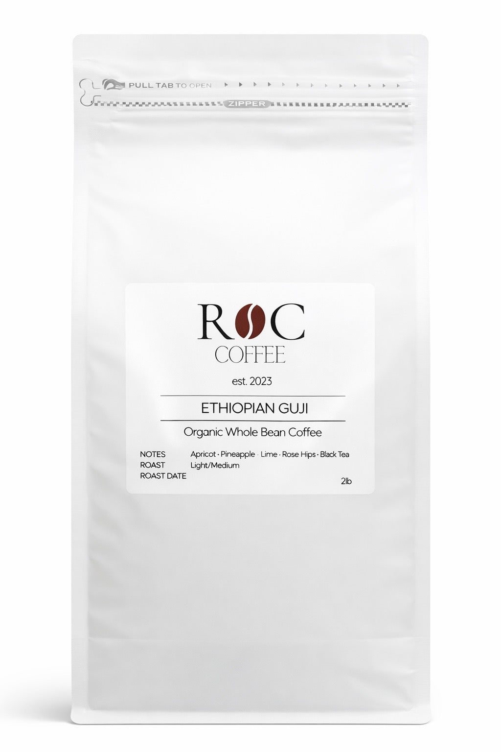 Bulk – Organic Ethiopian Guji Light-Medium Roast Whole Bean 2 Pounds